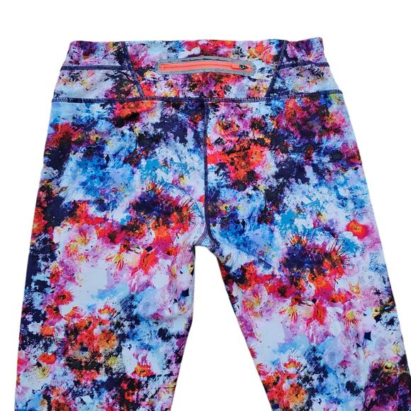 Floral Athletic Legging Athleta Hypersonic Sonar Tight Size M Stretch Athleisure - Picture 9 of 10